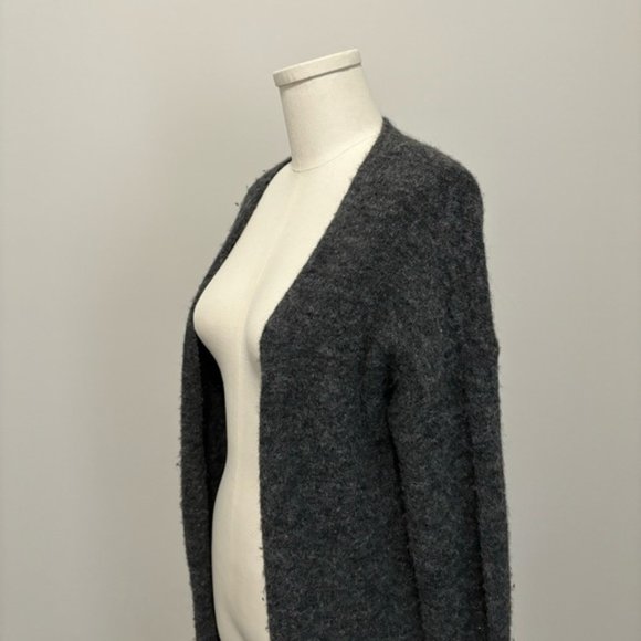 Aritzia Wilfred Free Aronson Open Front Wool Blend Cardigan Sweater Dark Gray XS - Picture 8 of 16